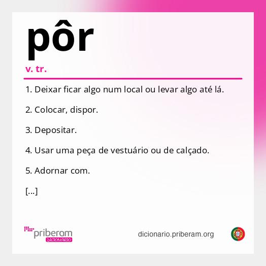 Significado de pôr